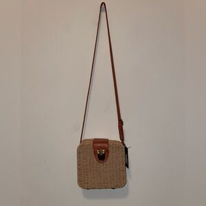 Brown Woven Crossbody Bag